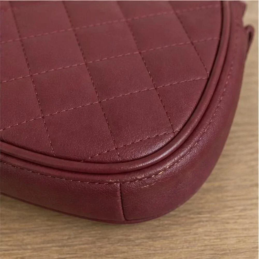 Merlot Quilted Crossbody Bag